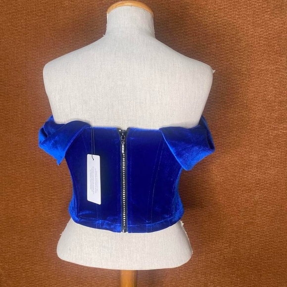 NWT Line & Dot Du Jour Crop Top in Sapphire, size S & L. - Picture 7 of 10